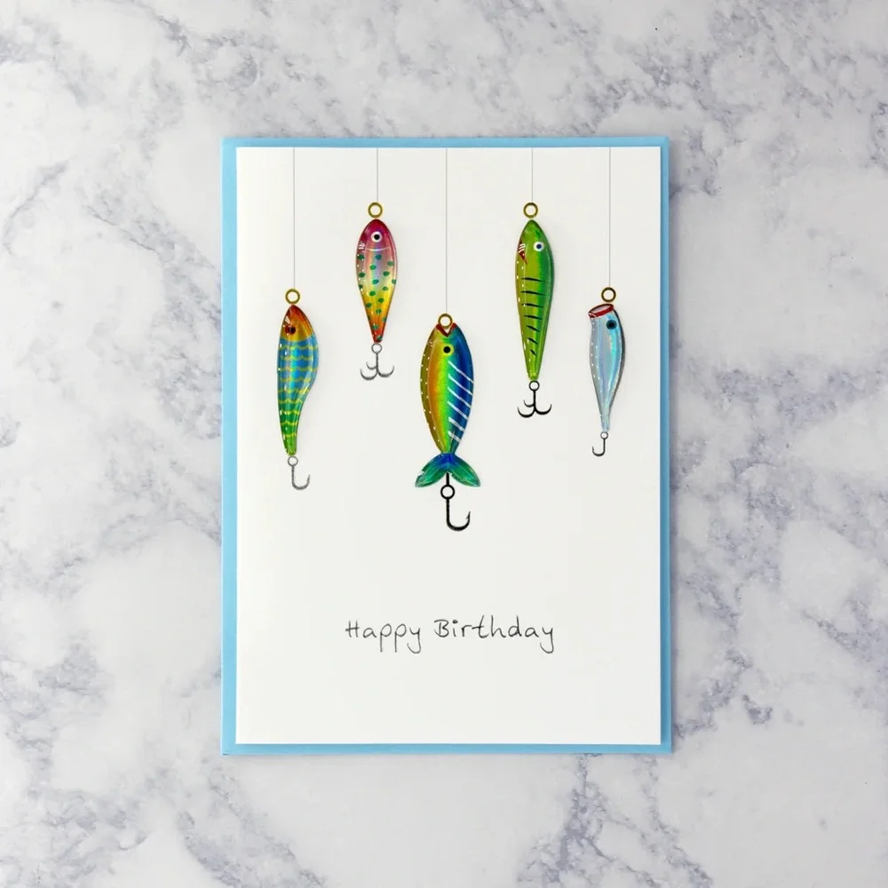 🆕Papyrus Fishing Birthday Greeting Card